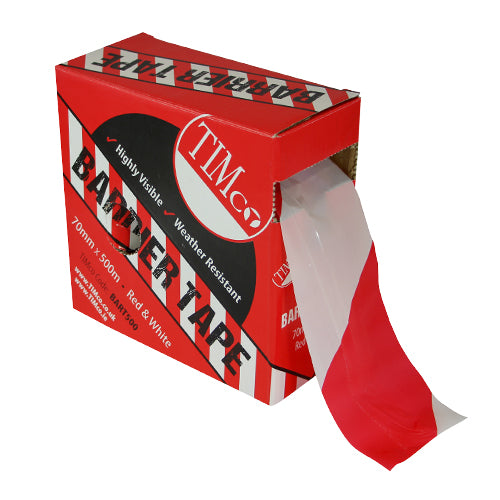 TIMCO Barrier Tape Red & White - 500m x 70mm