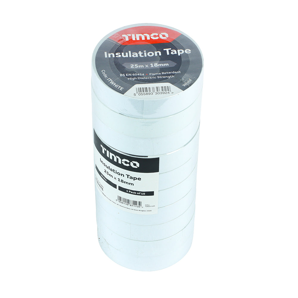 TIMCO PVC Insulation Tape White - 25m x 18mm