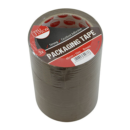 TIMCO Packaging Tape Brown 50m x 48mm designed for reliable box sealing, labelling, and general packaging use.