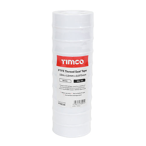 TIMCO PTFE Thread Seal Tape - 12m x 12mm