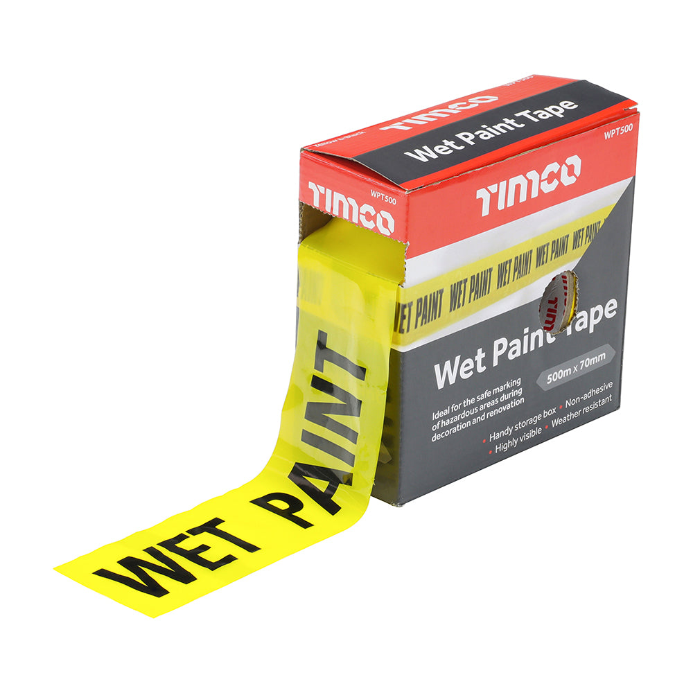 TIMCO Hazard warning caution yellow black wet paint tape